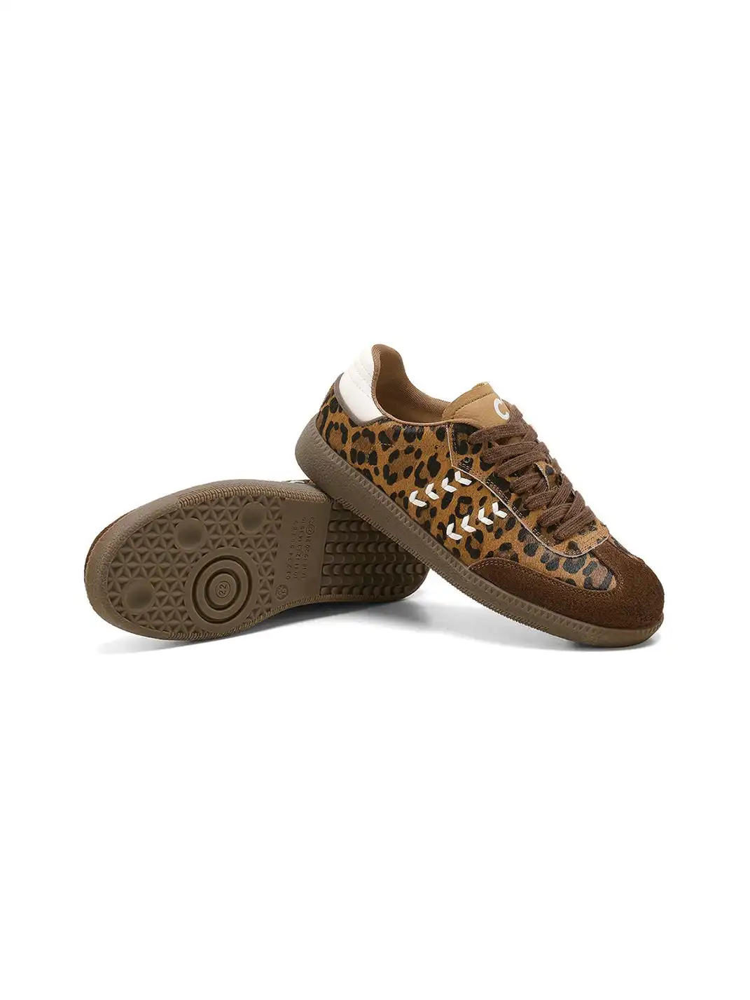 C.BANNER | Brown Leopard Low-Top Sneakers