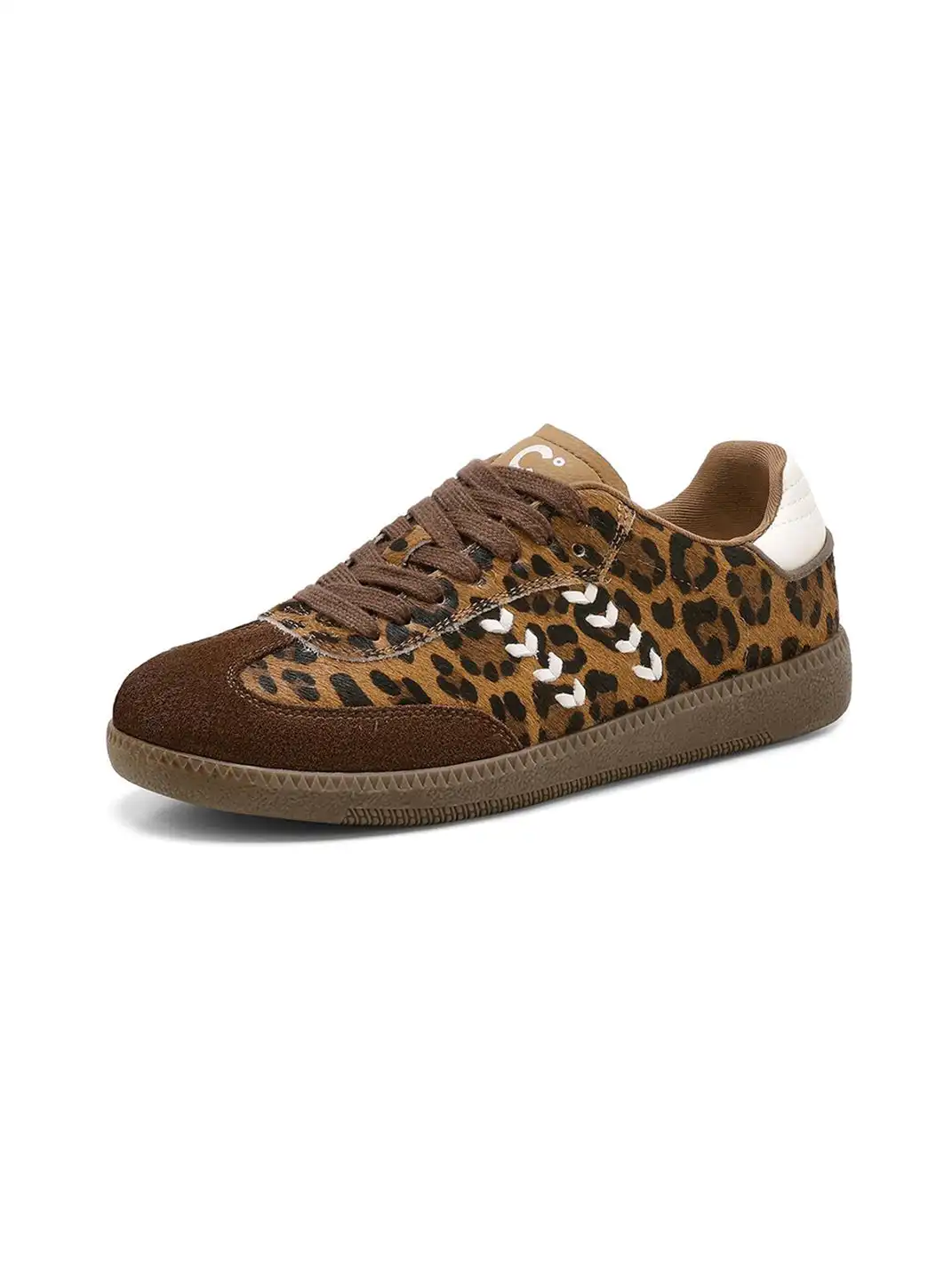C.BANNER | Brown Leopard Low-Top Sneakers