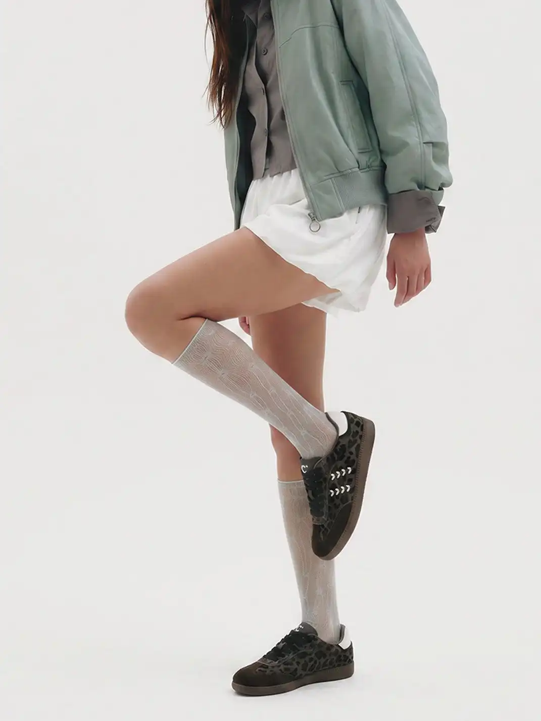 C.BANNER | Green Leopard Low-Top Sneakers