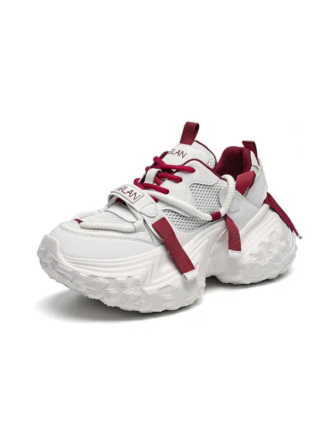 EBLAN | White Strap Platform Tech Sneakers