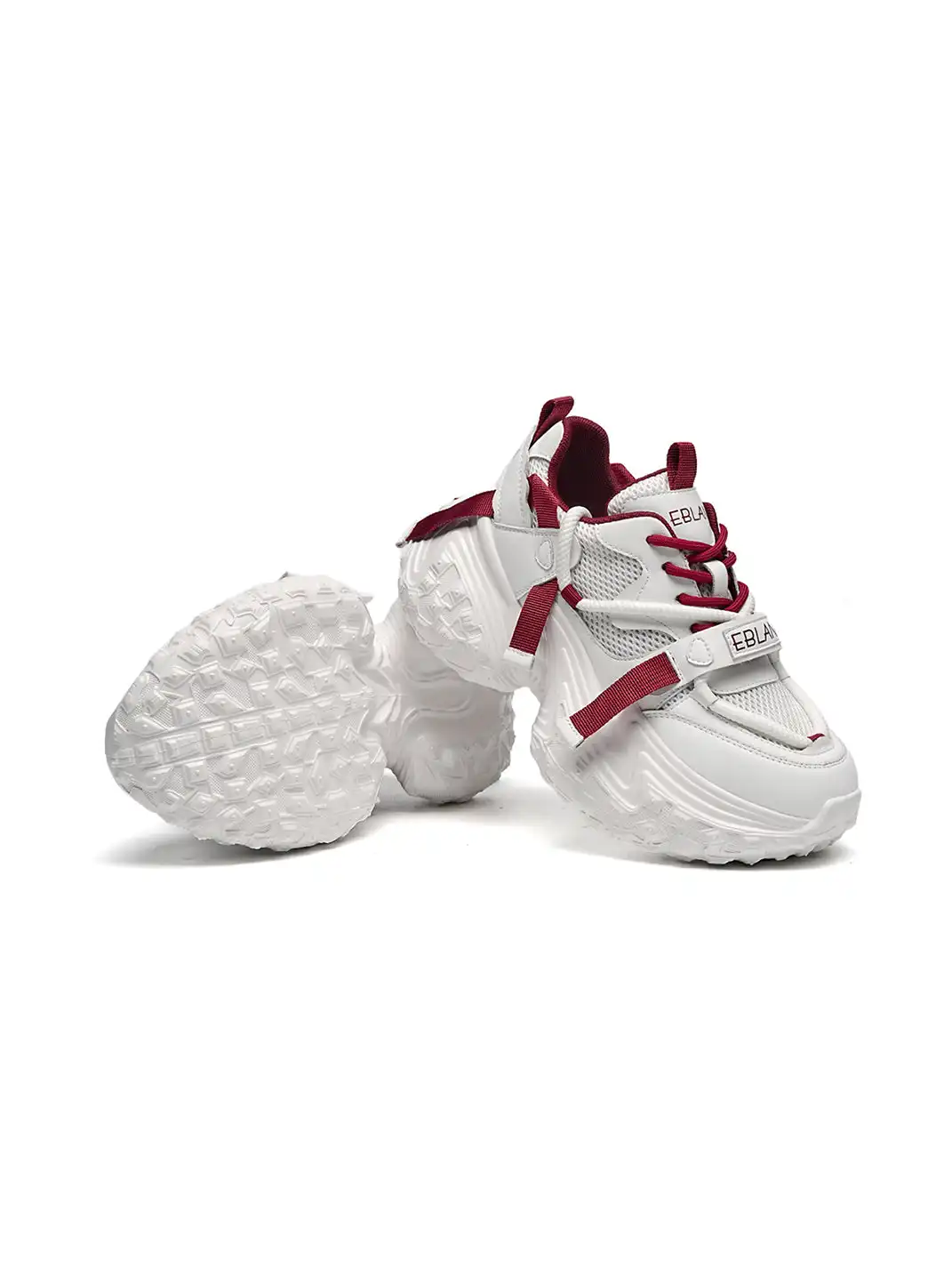 EBLAN | White Strap Platform Tech Sneakers