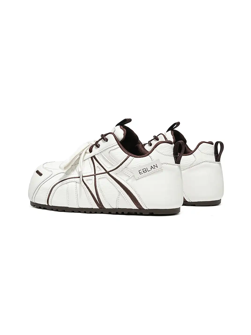 EBLAN | Beige Coffee Panel Trainer Sneakers