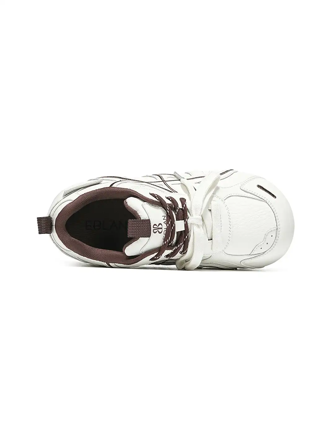 EBLAN | Beige Coffee Panel Trainer Sneakers