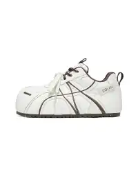 EBLAN | Beige Coffee Panel Trainer Sneakers