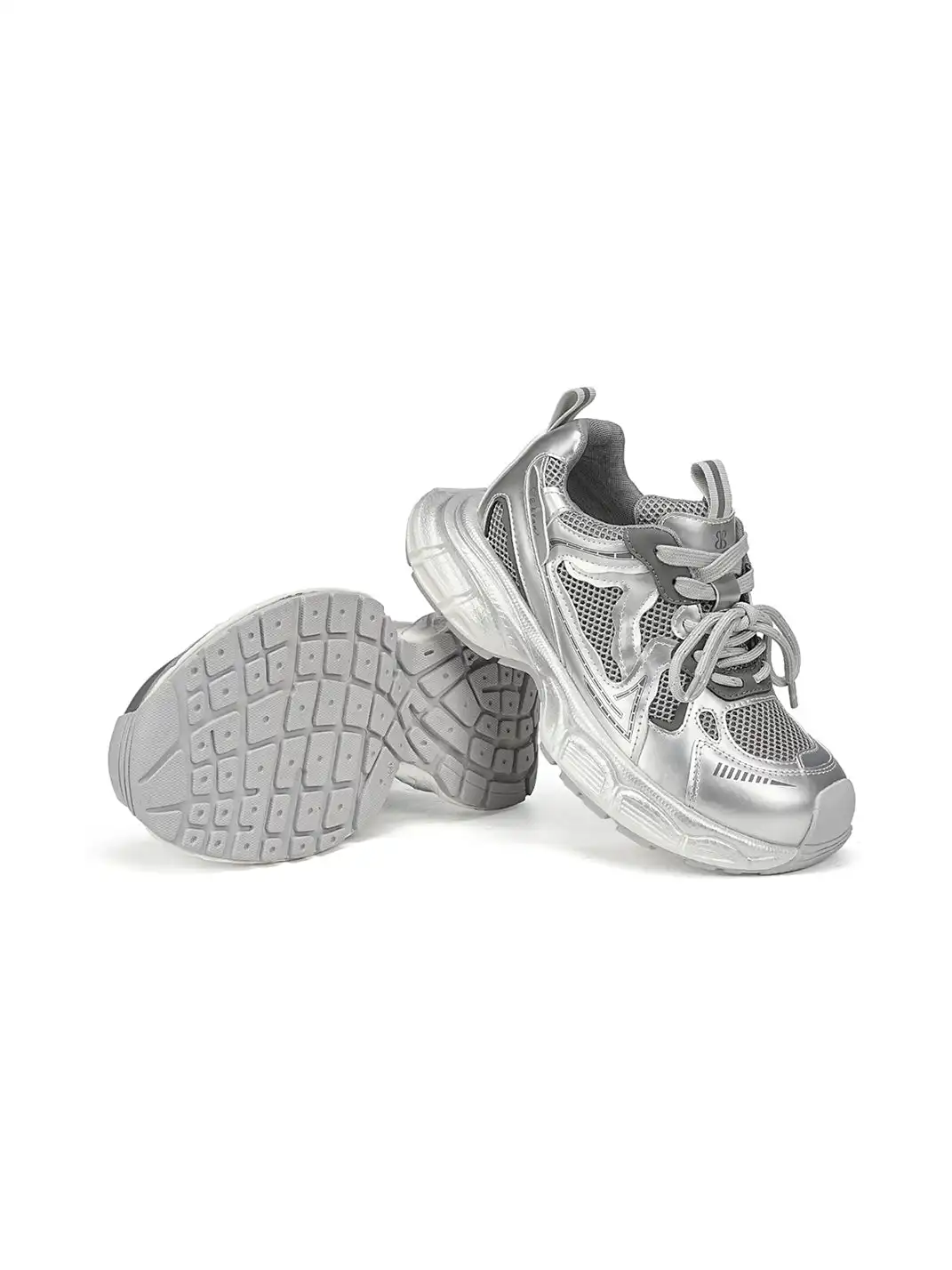 EBLAN | Burgundy Mesh Double-Lace Runner Sneakers