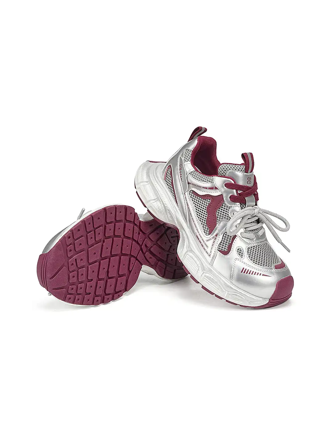 EBLAN | Gray Mesh Double-Lace Runner Sneakers