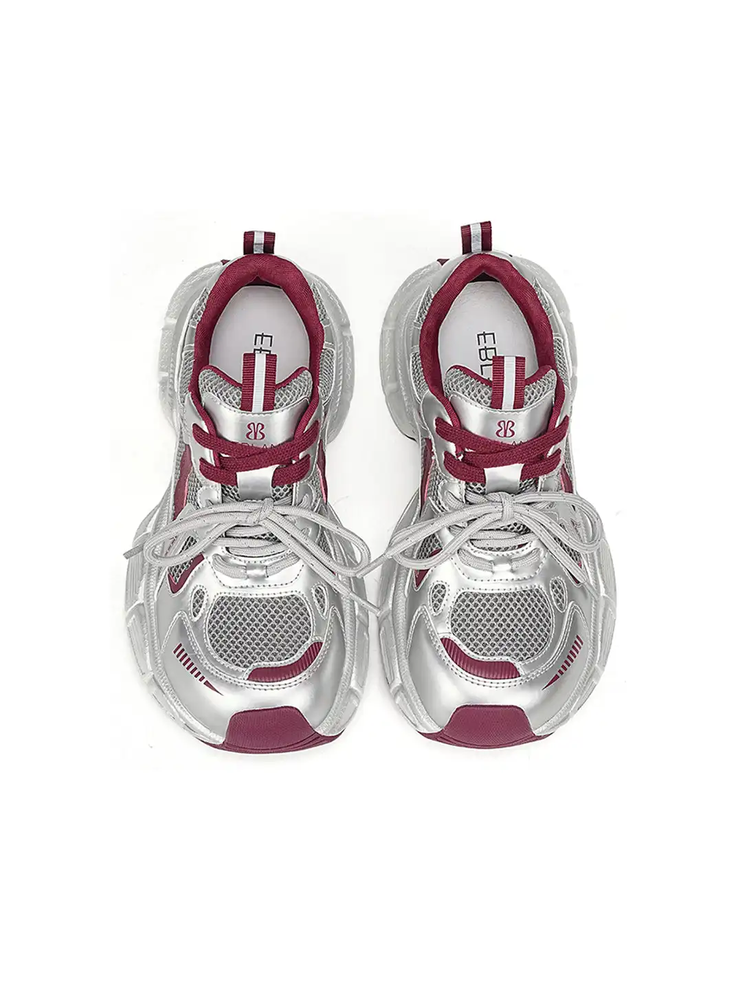 EBLAN | Gray Mesh Double-Lace Runner Sneakers