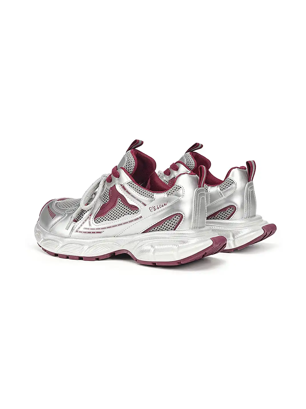 EBLAN | Gray Mesh Double-Lace Runner Sneakers
