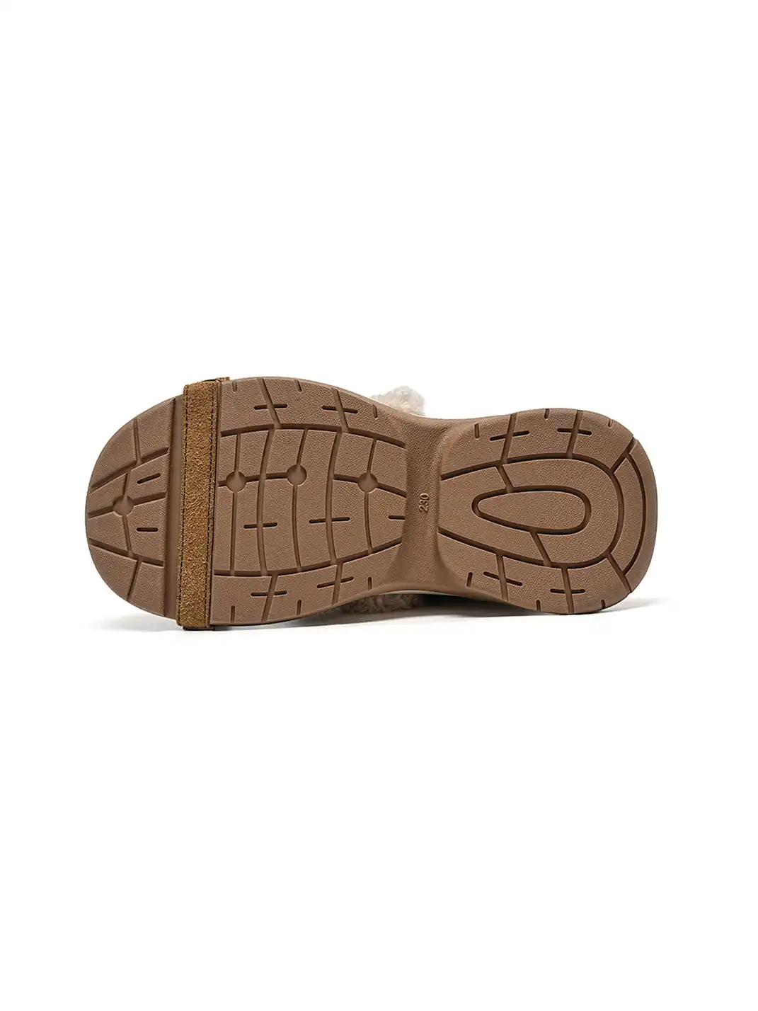 EBLAN | Camel Shearling Strap Platform Sneakers