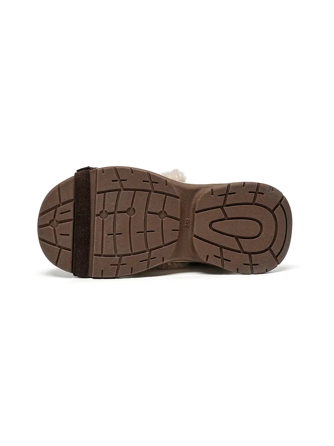 EBLAN | Coffee Shearling Strap Platform Sneakers