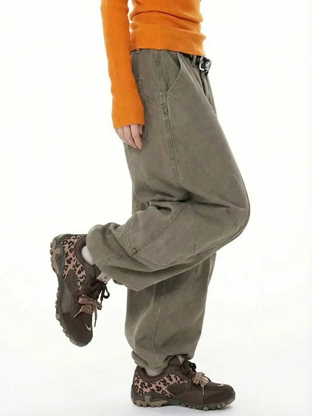 EBLAN | Brown Leopard Trail Runner Sneakers