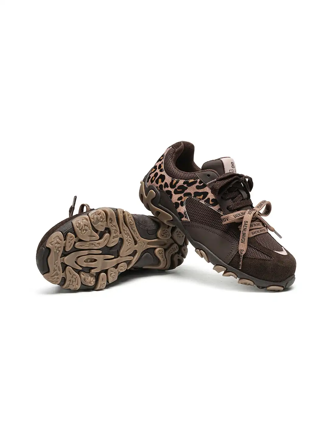EBLAN | Brown Leopard Trail Runner Sneakers