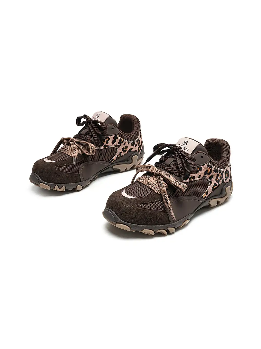 EBLAN | Brown Leopard Trail Runner Sneakers