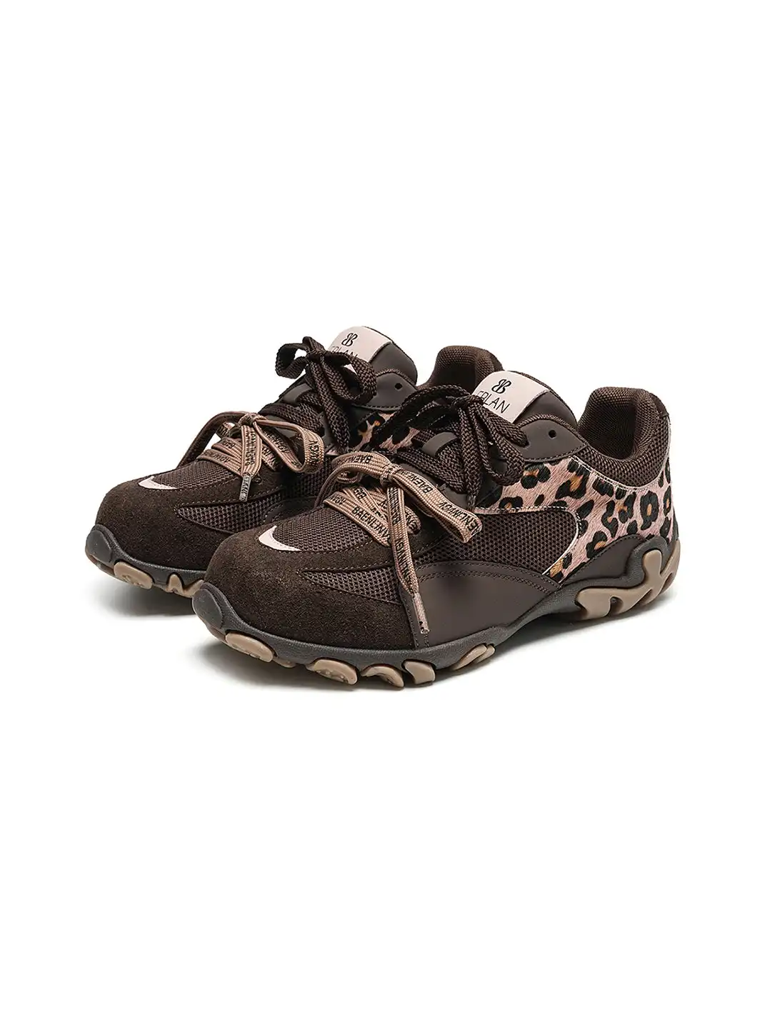 EBLAN | Brown Leopard Trail Runner Sneakers