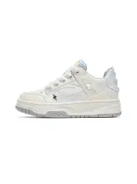 EBLAN | White Iridescent Panel Platform Sneakers