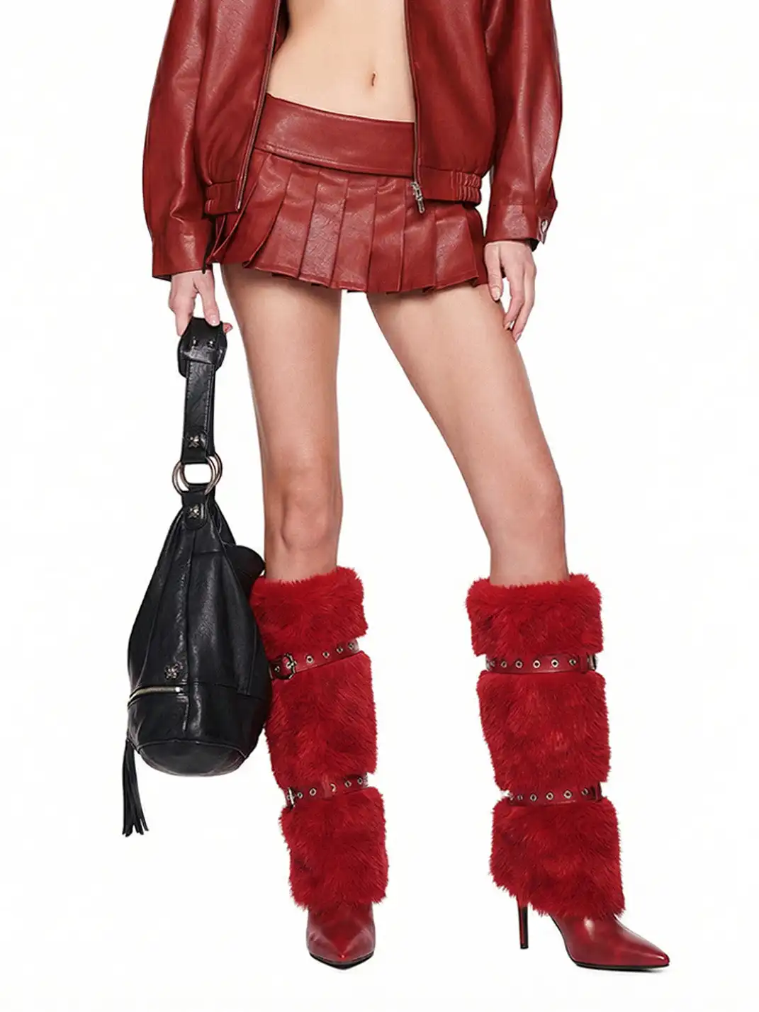 UnicornBlood | Leather Buckle Suede Pointed-toe Boots