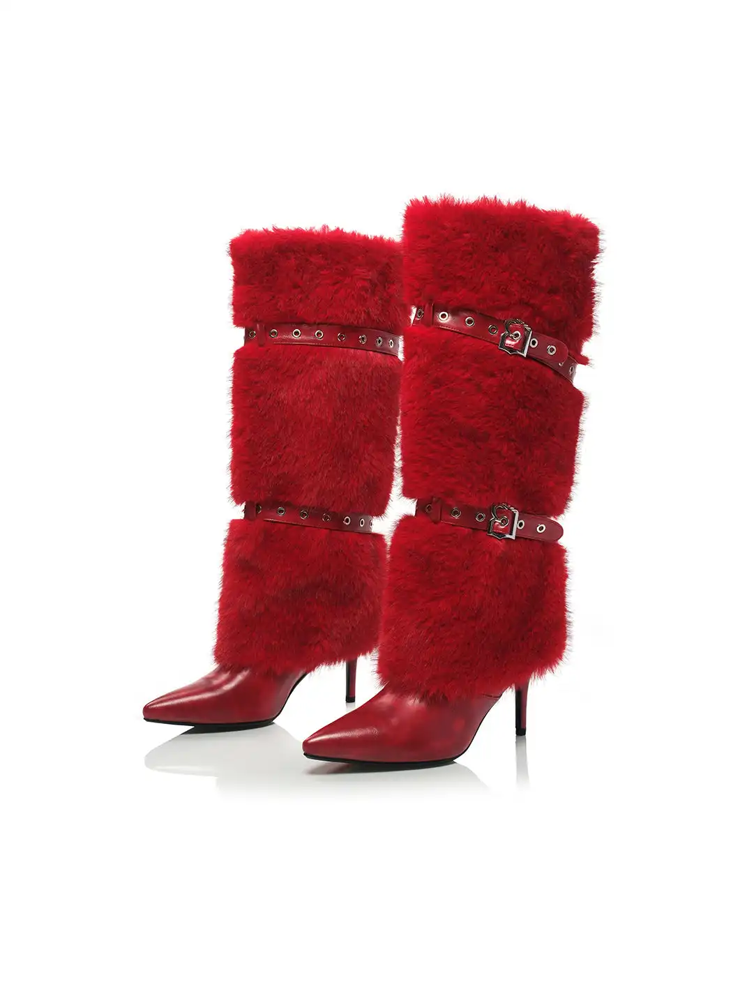 UnicornBlood | Leather Buckle Suede Pointed-toe Boots