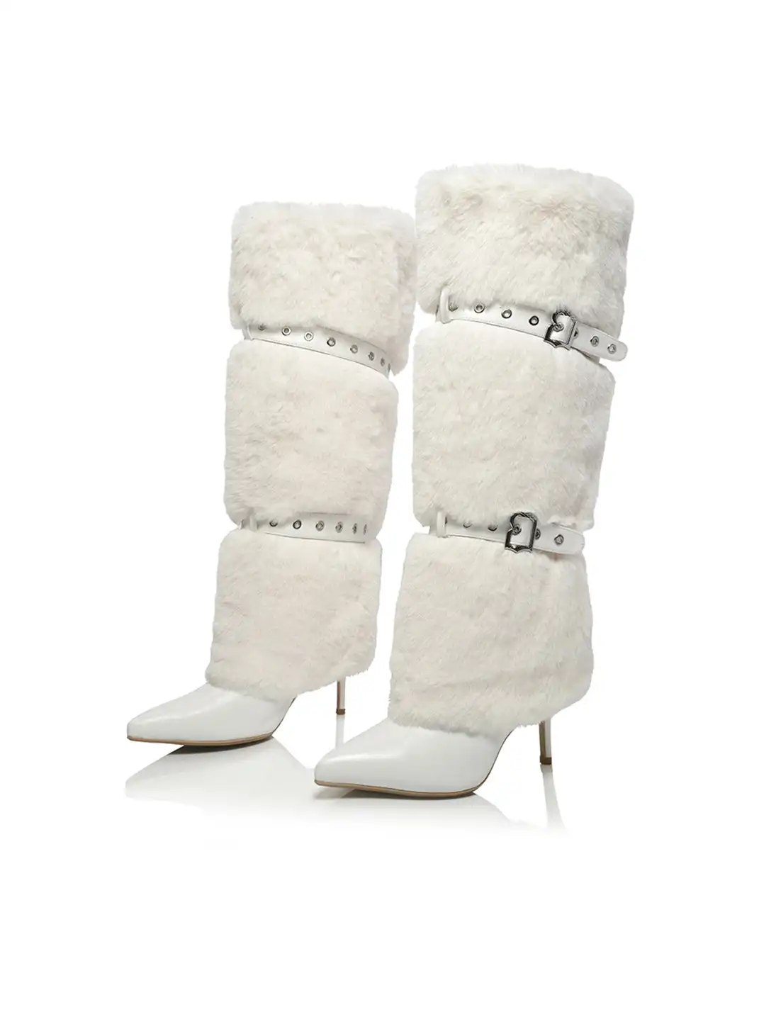 UnicornBlood | Leather Buckle Suede Pointed-toe Boots