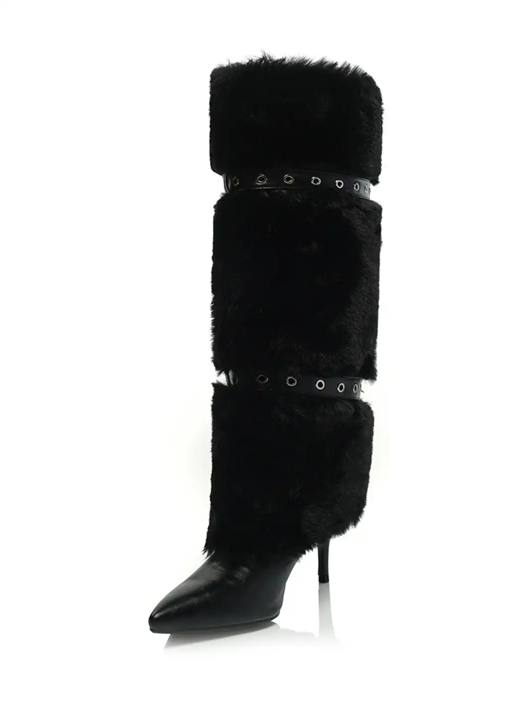 UnicornBlood | Leather Buckle Suede Pointed-toe Boots