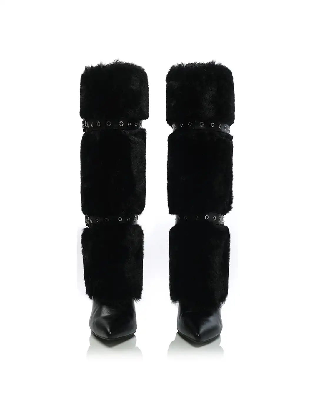 UnicornBlood | Leather Buckle Suede Pointed-toe Boots