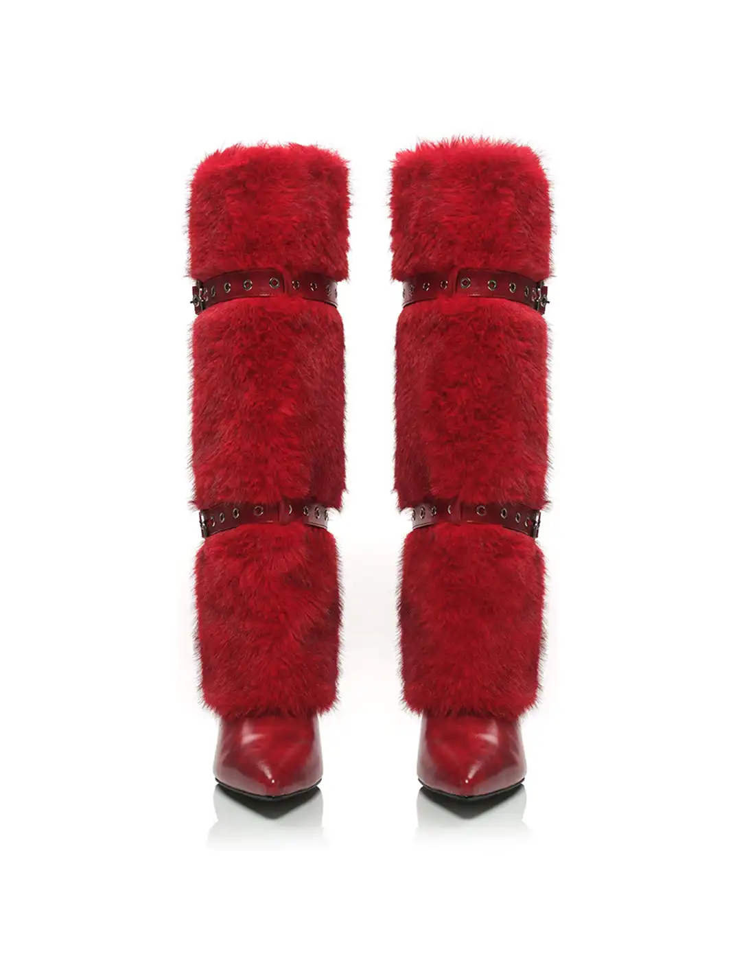 UnicornBlood | Leather Buckle Suede Pointed-toe Boots