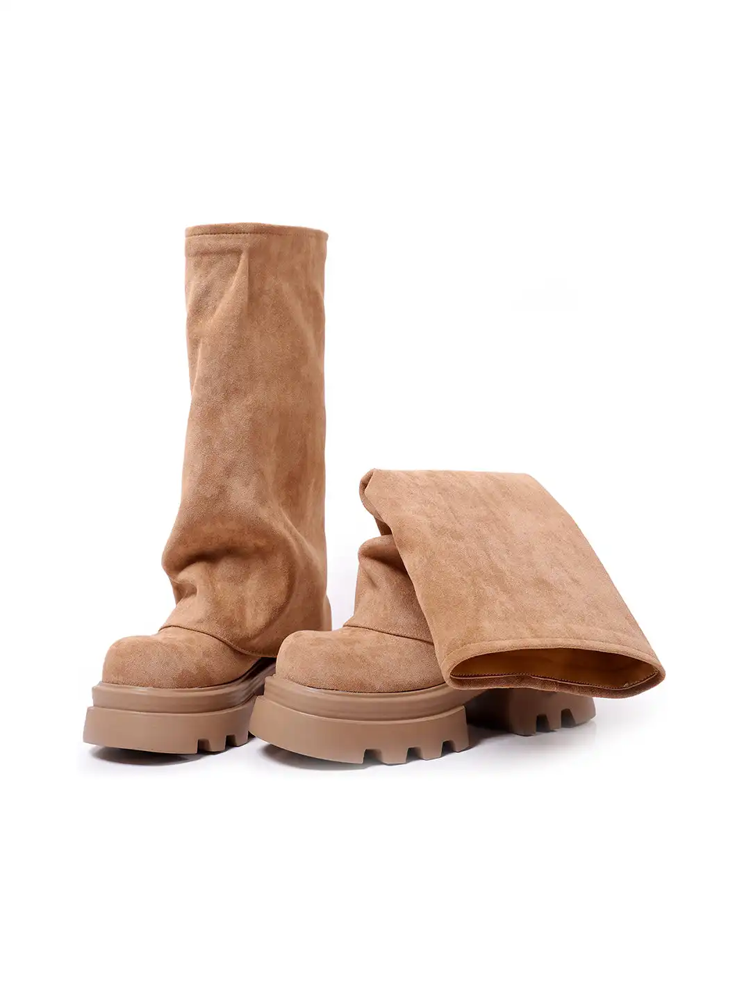 PINJIAHUI | Chunky Sole Suede Platform Boots