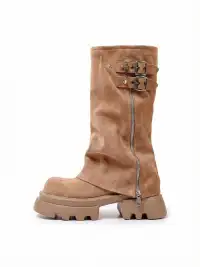 PINJIAHUI | Chunky Sole Suede Platform Boots