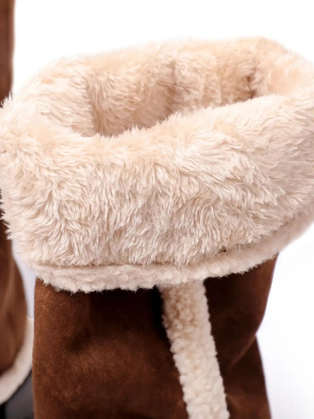PINJIAHUI | Faux Fur Lined Suede Platform Boots