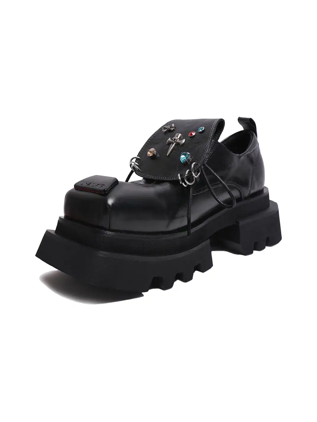 PINJIAHUI | Studded Detail and Chunky Sole Platform Oxfords