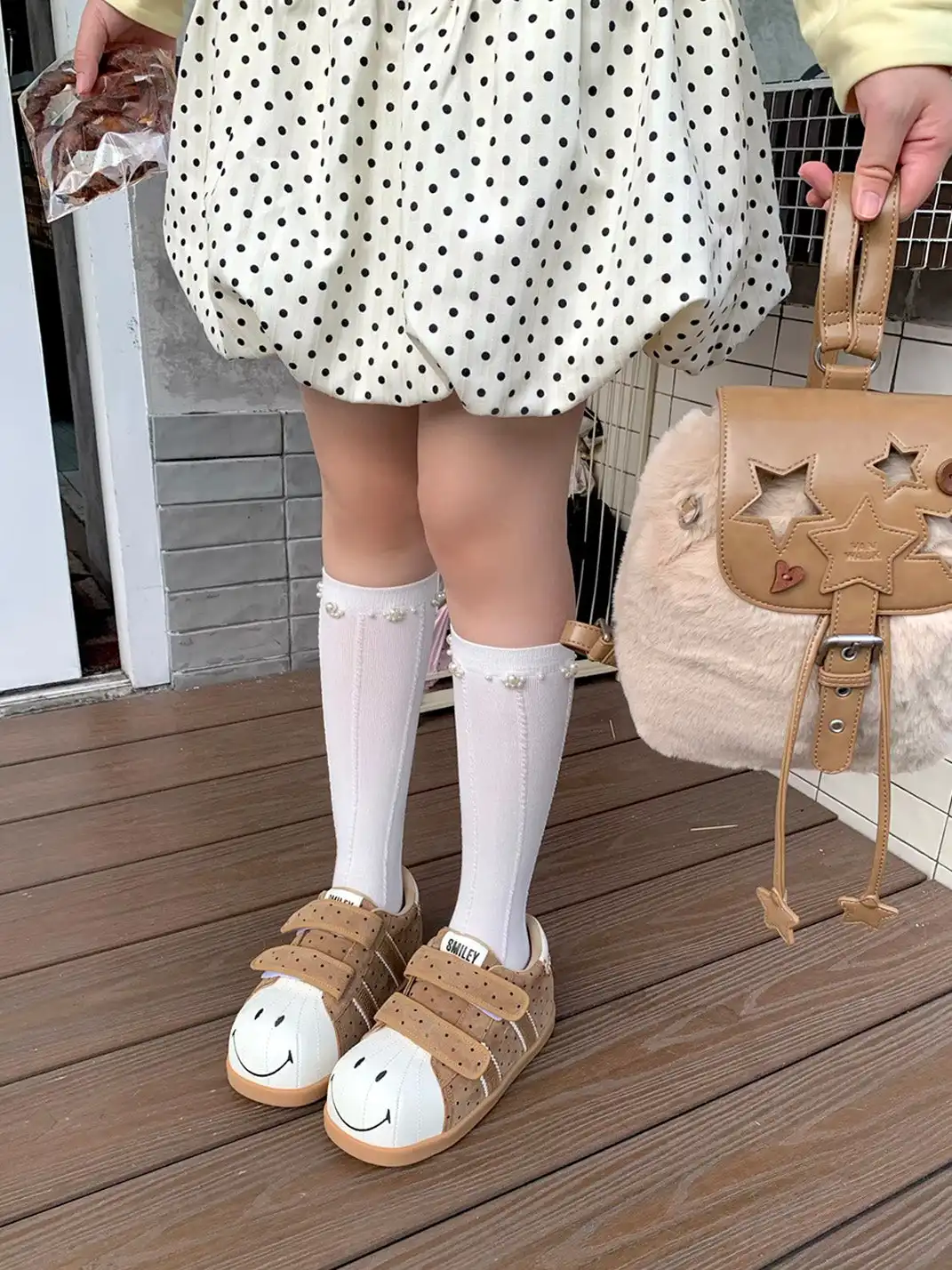 SMILEY | Caterpillar Series Polka Dot Thick Big Toe Sneakers