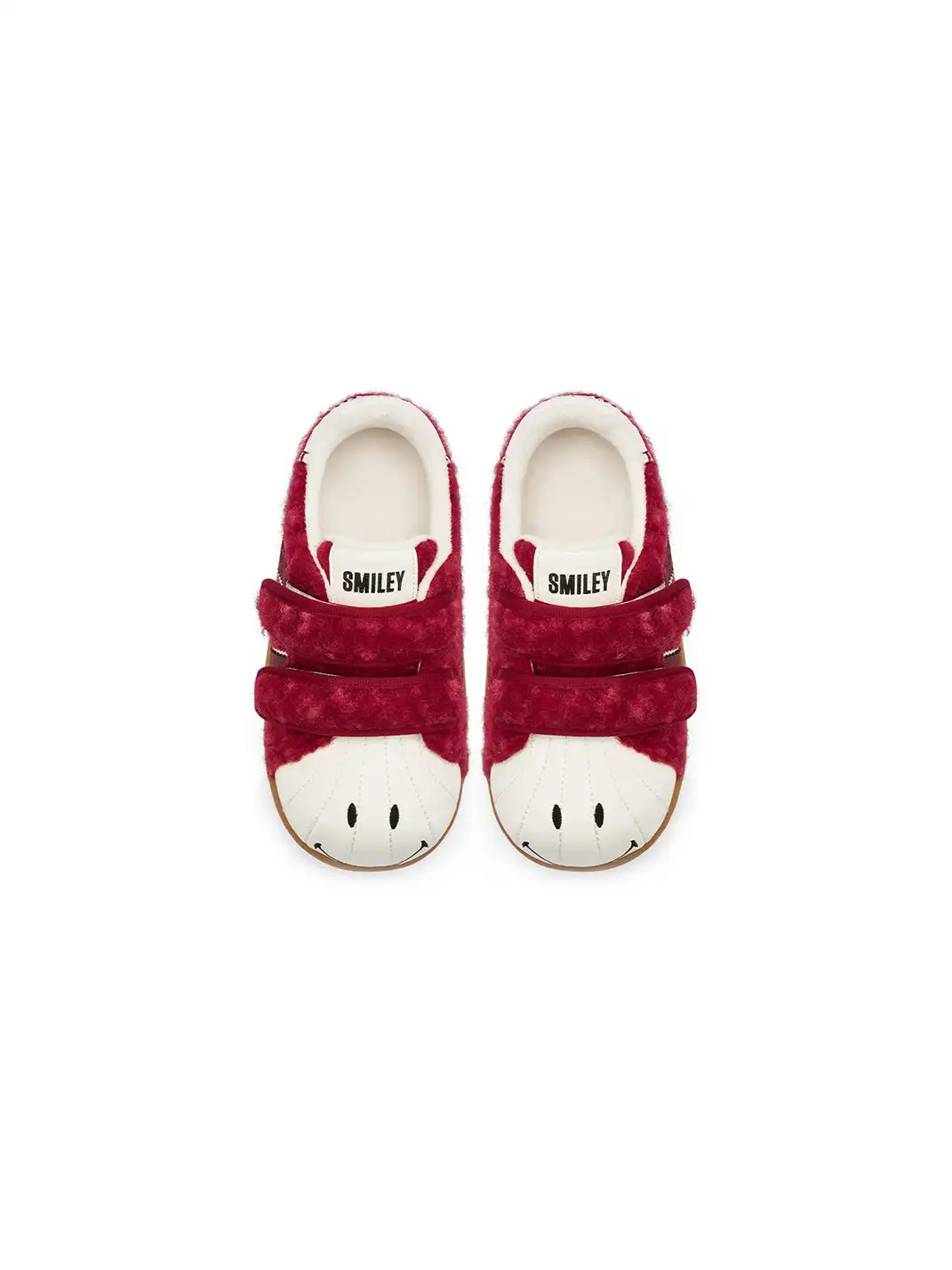 SMILEY | Red Fleece-lined Cotton Shoes