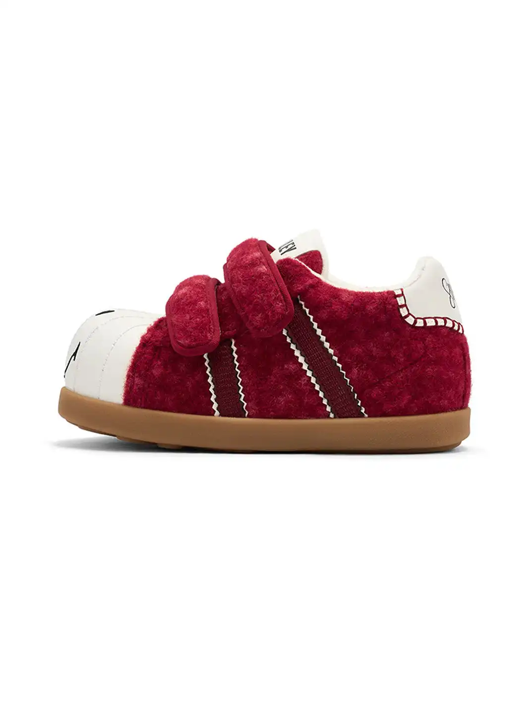 SMILEY | Red Fleece-lined Cotton Shoes