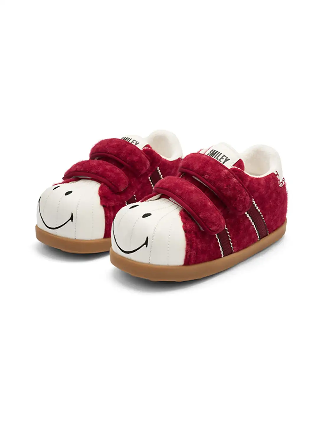 SMILEY | Red Fleece-lined Cotton Shoes