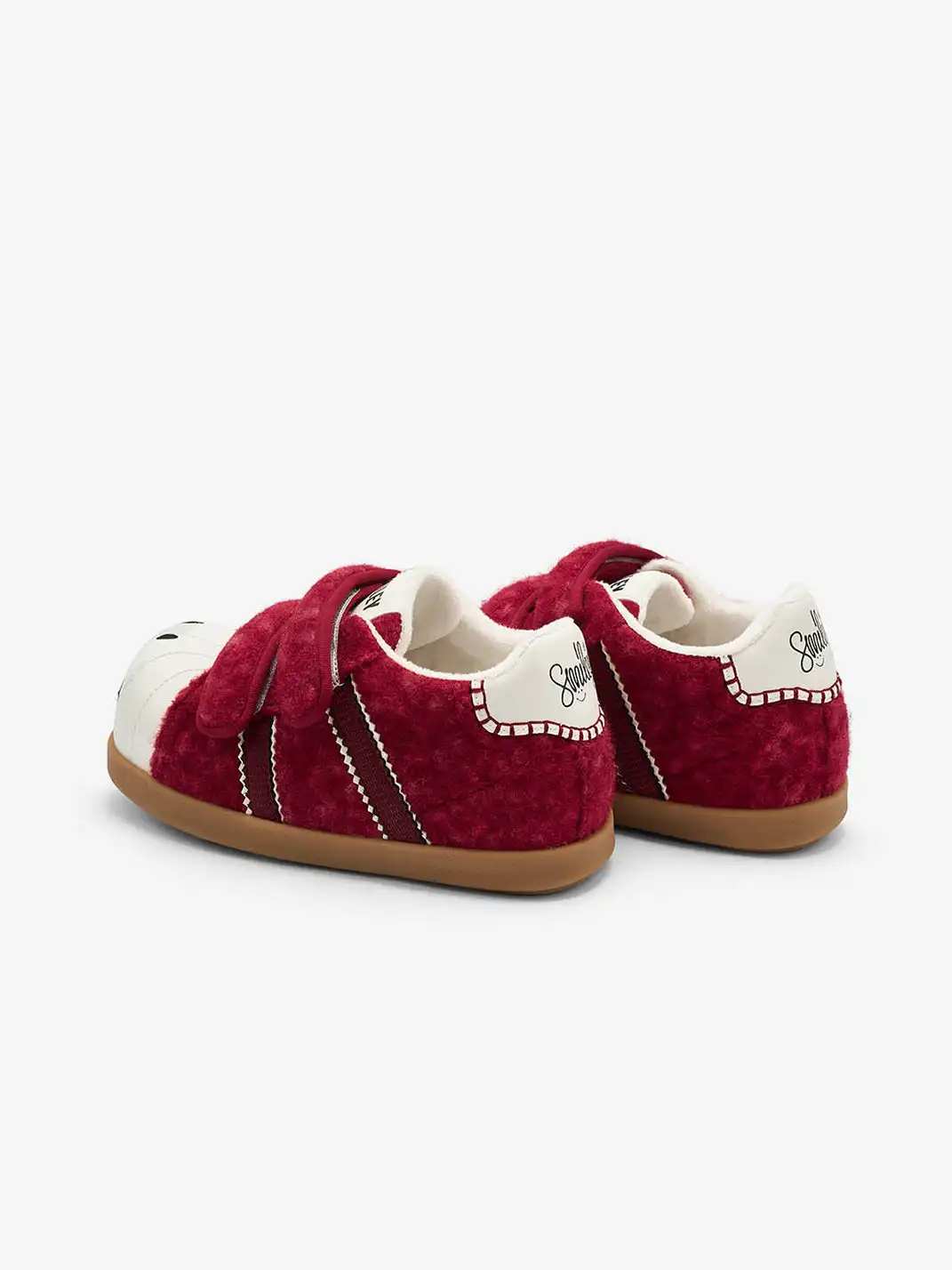 SMILEY | Red Fleece-lined Cotton Shoes
