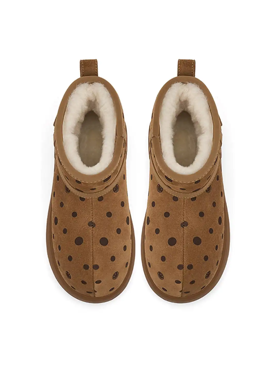 SMILEY | Round-toe Fleece-lined Polka Dot Socks For Snow Boots