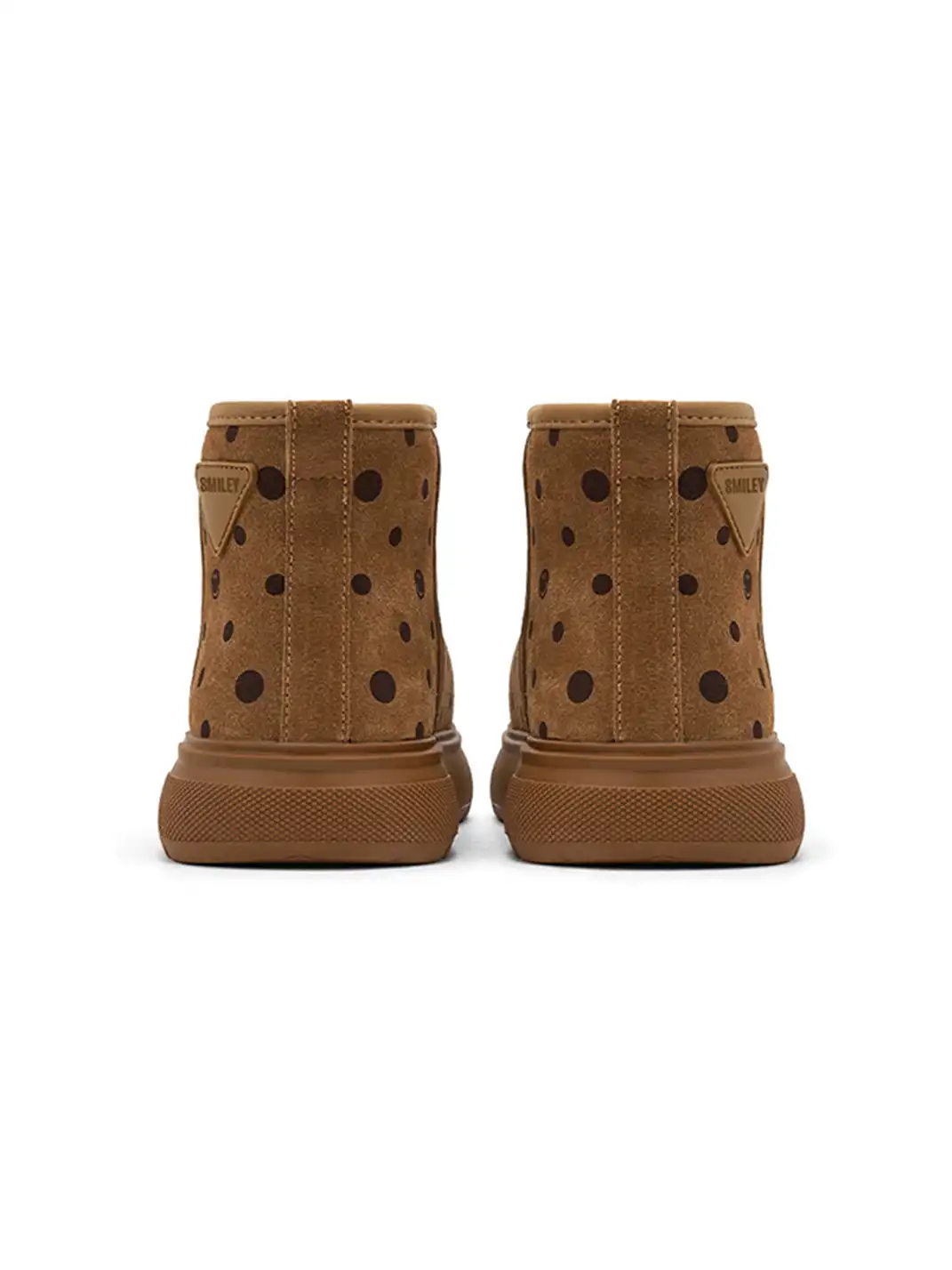SMILEY | Round-toe Fleece-lined Polka Dot Socks For Snow Boots