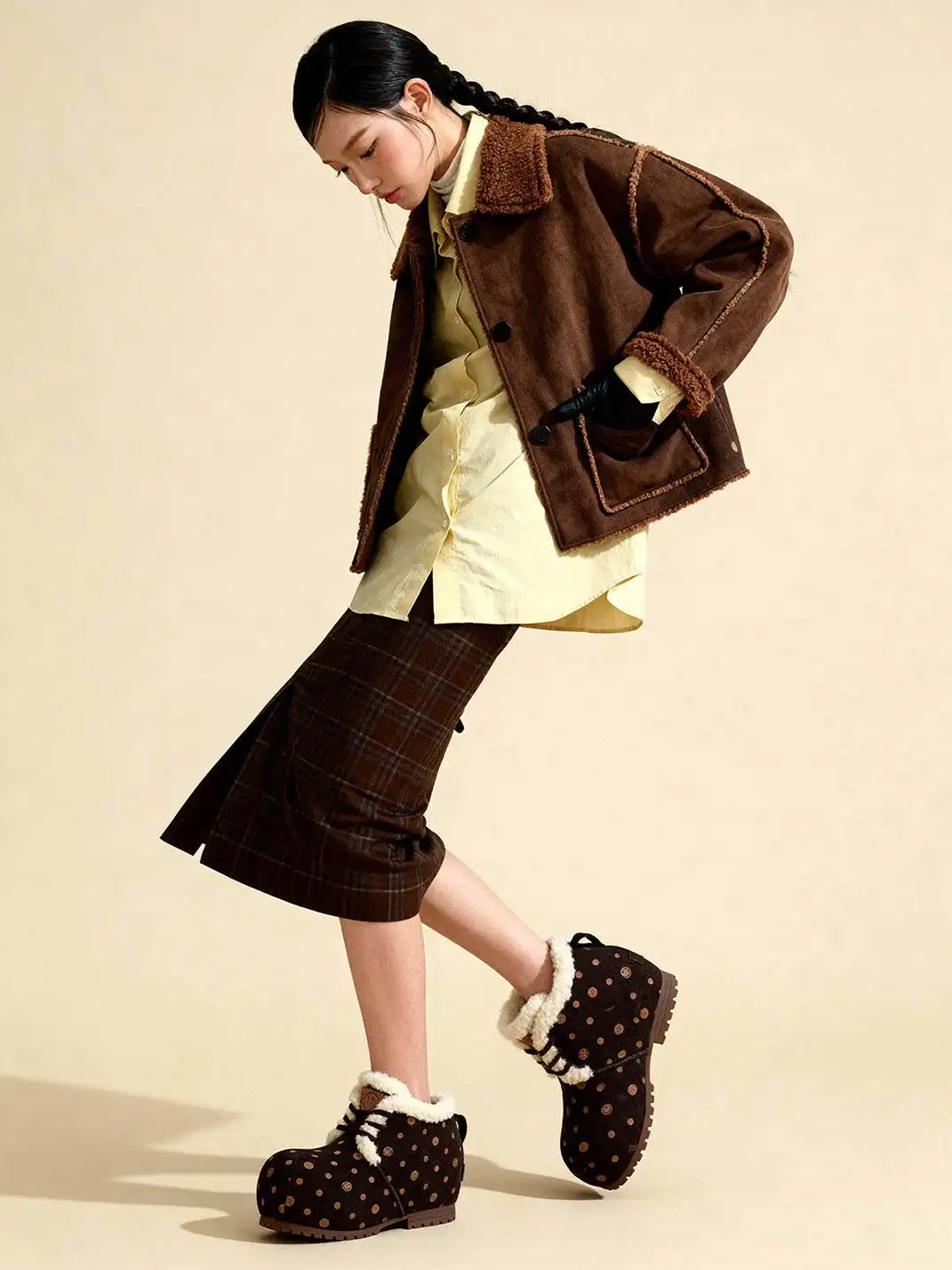 SMILEY | Round-toed Wine Glass-shaped Polka Dot Snow Boots