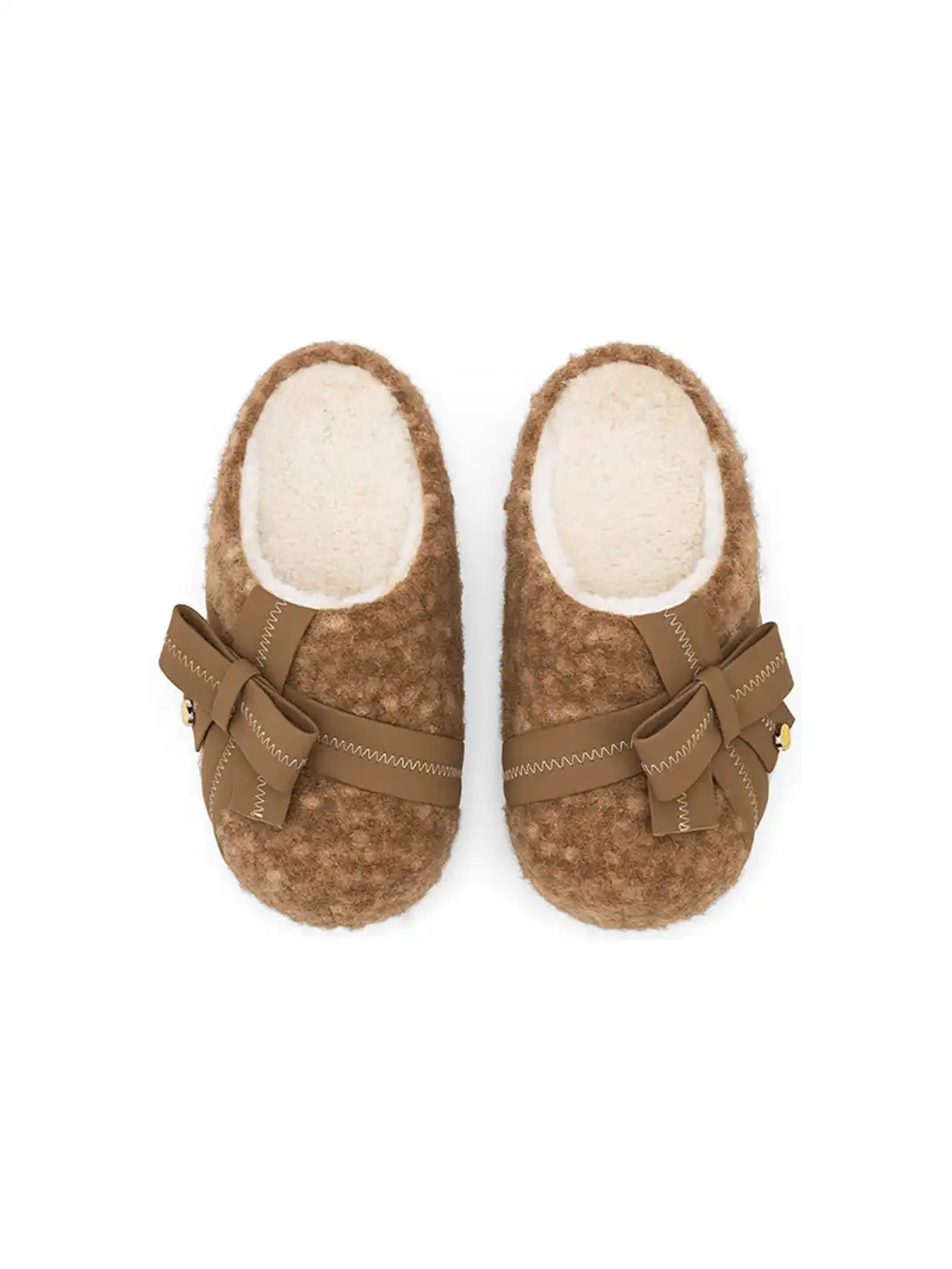 SMILEY | Plush Bow Mule Slippers