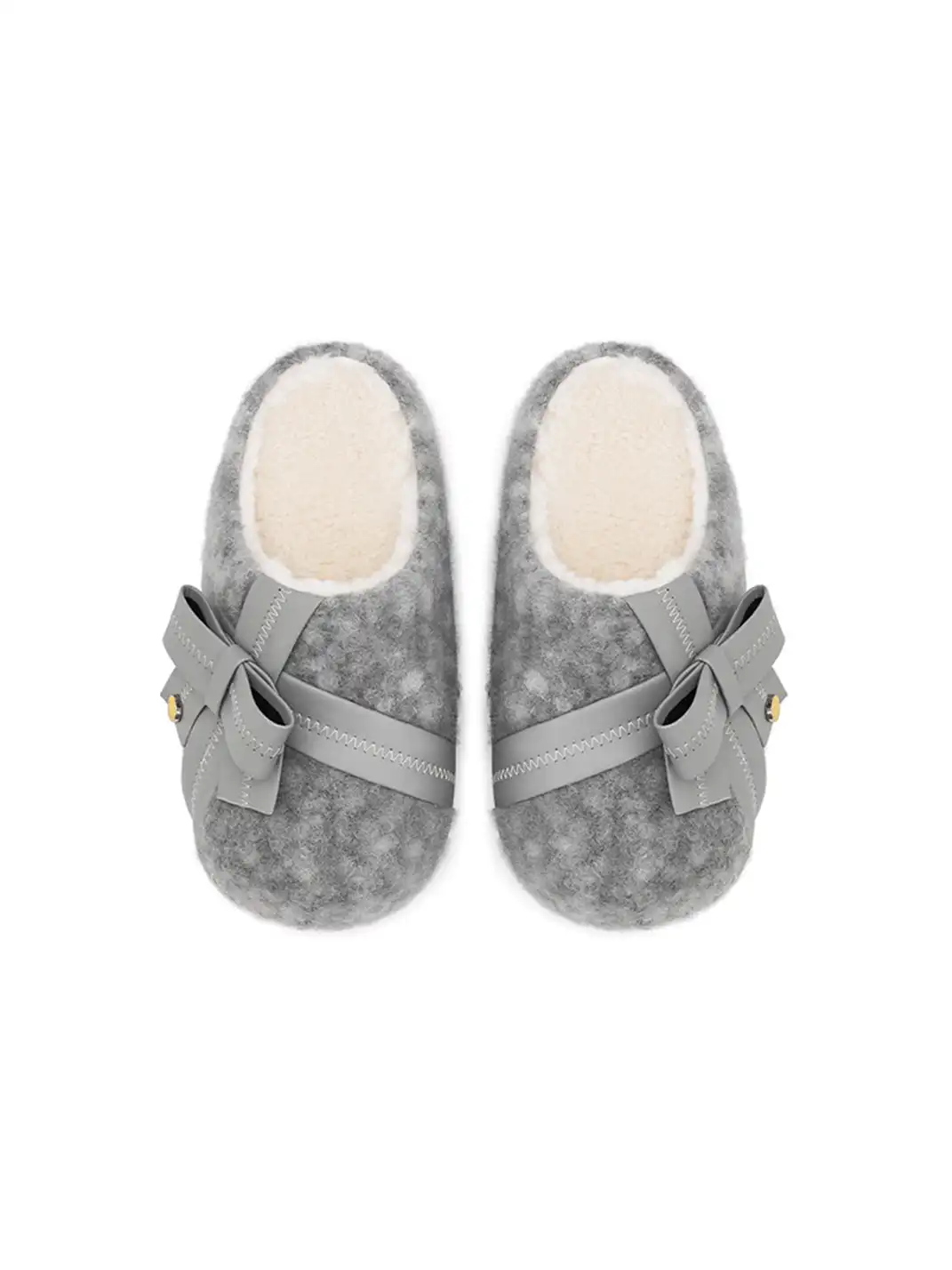 SMILEY | Plush Bow Mule Slippers