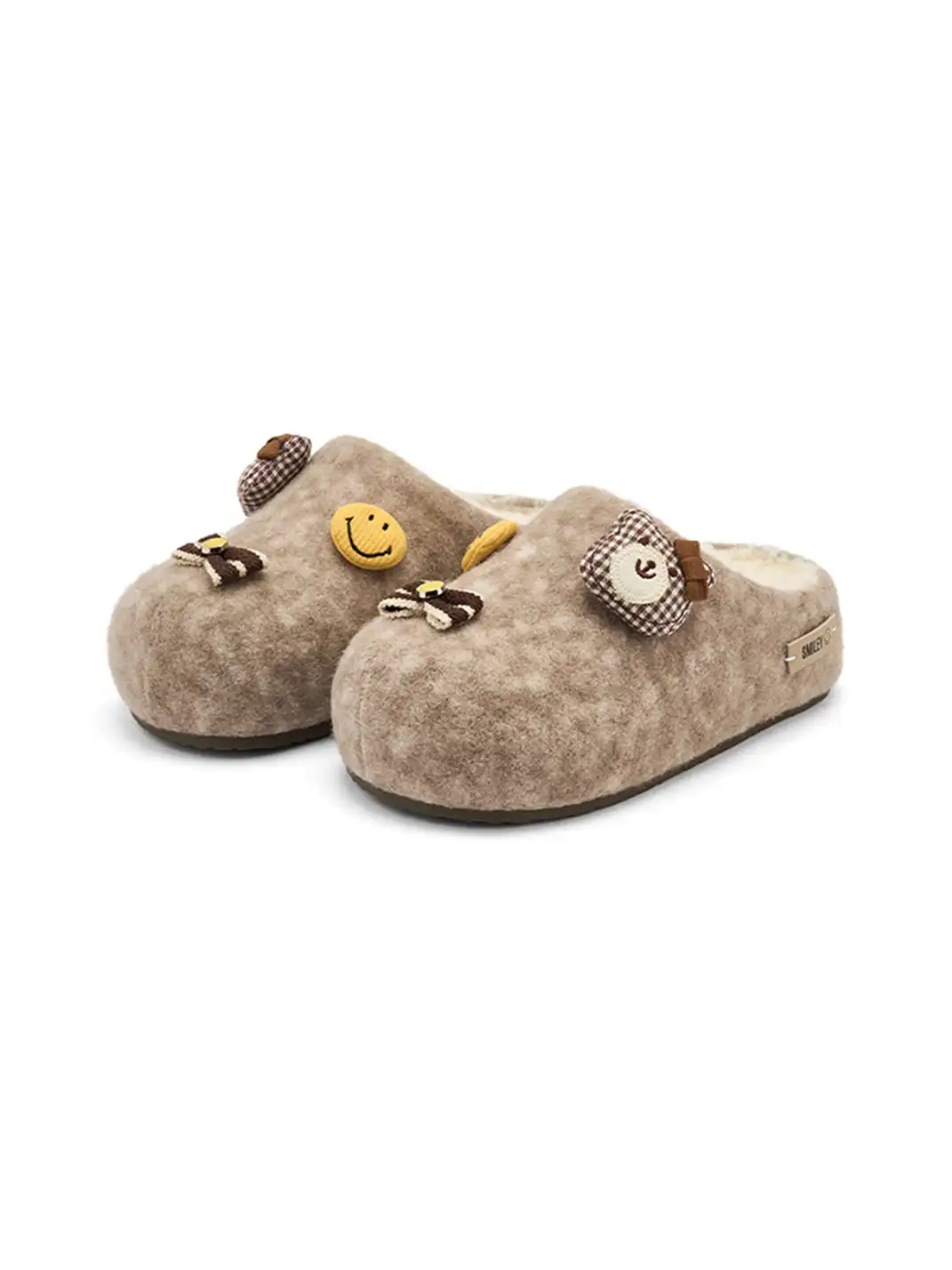 SMILEY | Bow-knot Bear Smiley Face Platform Slippers