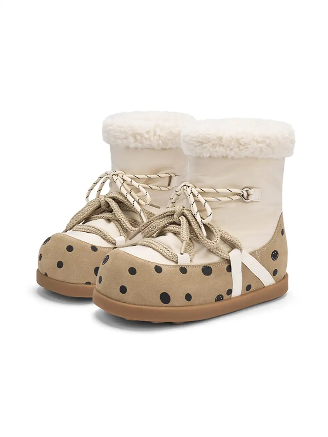 SMILEY | Mid-calf Polka Dot Cotton Shoes Snow Boots