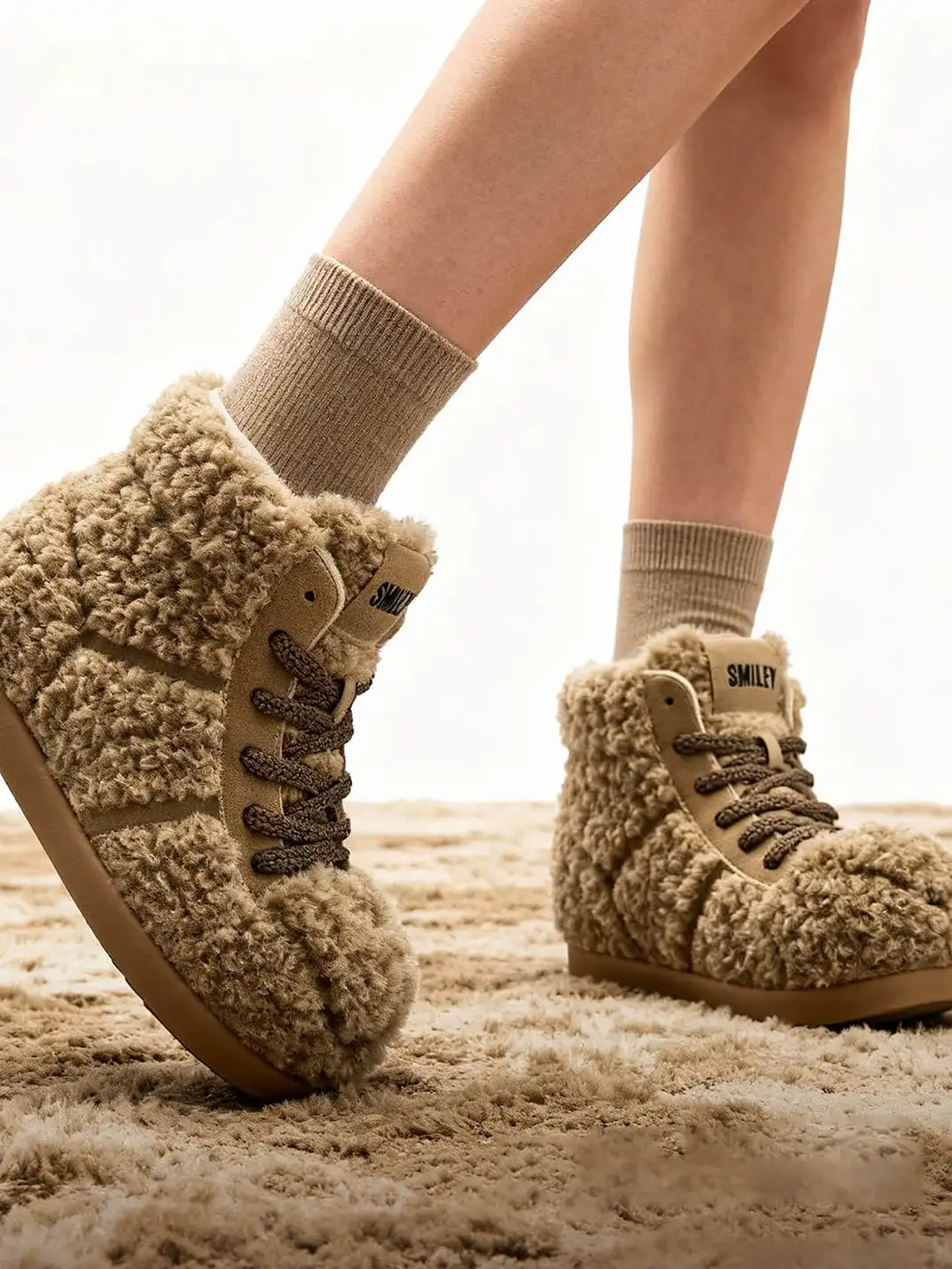 SMILEY | Teddy Series High-top Fleece-Lined Boots