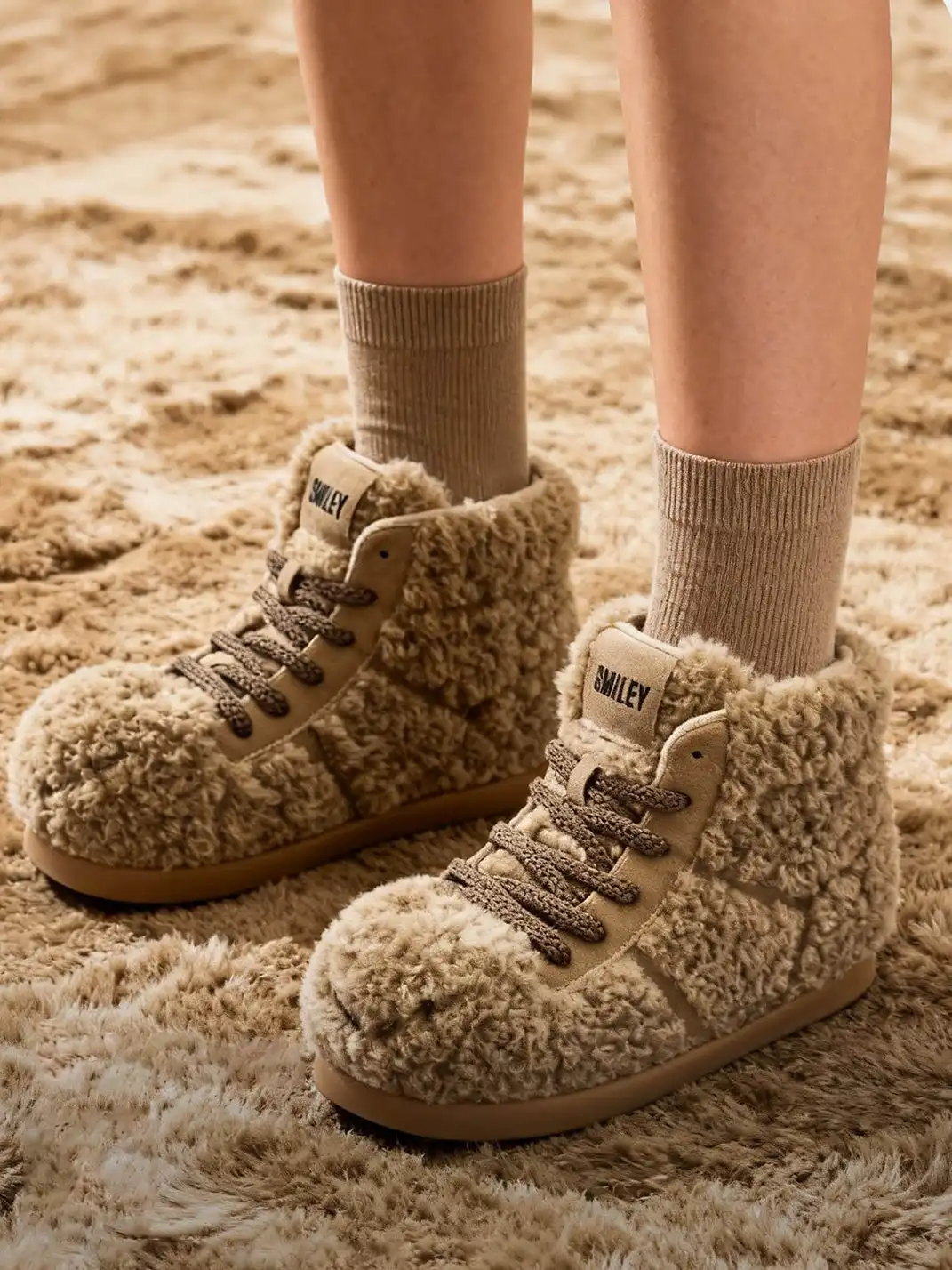 SMILEY | Teddy Series High-top Fleece-Lined Boots