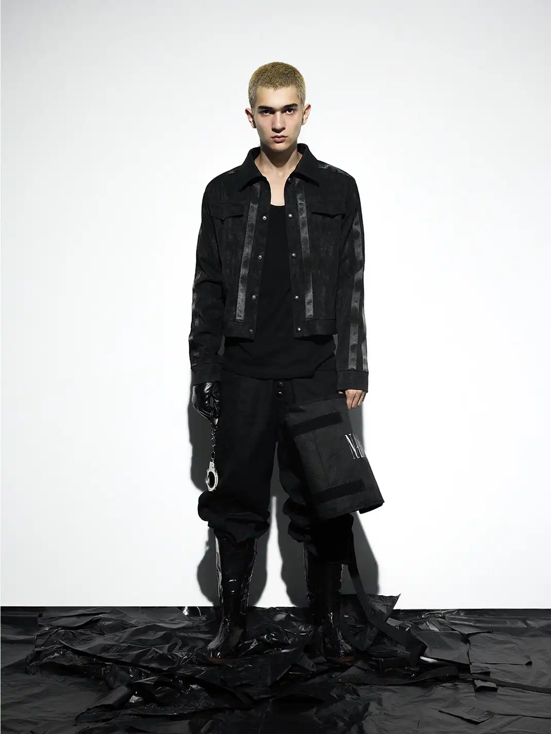 noEmosen | "Caged Bird" Veined Leather Jacket