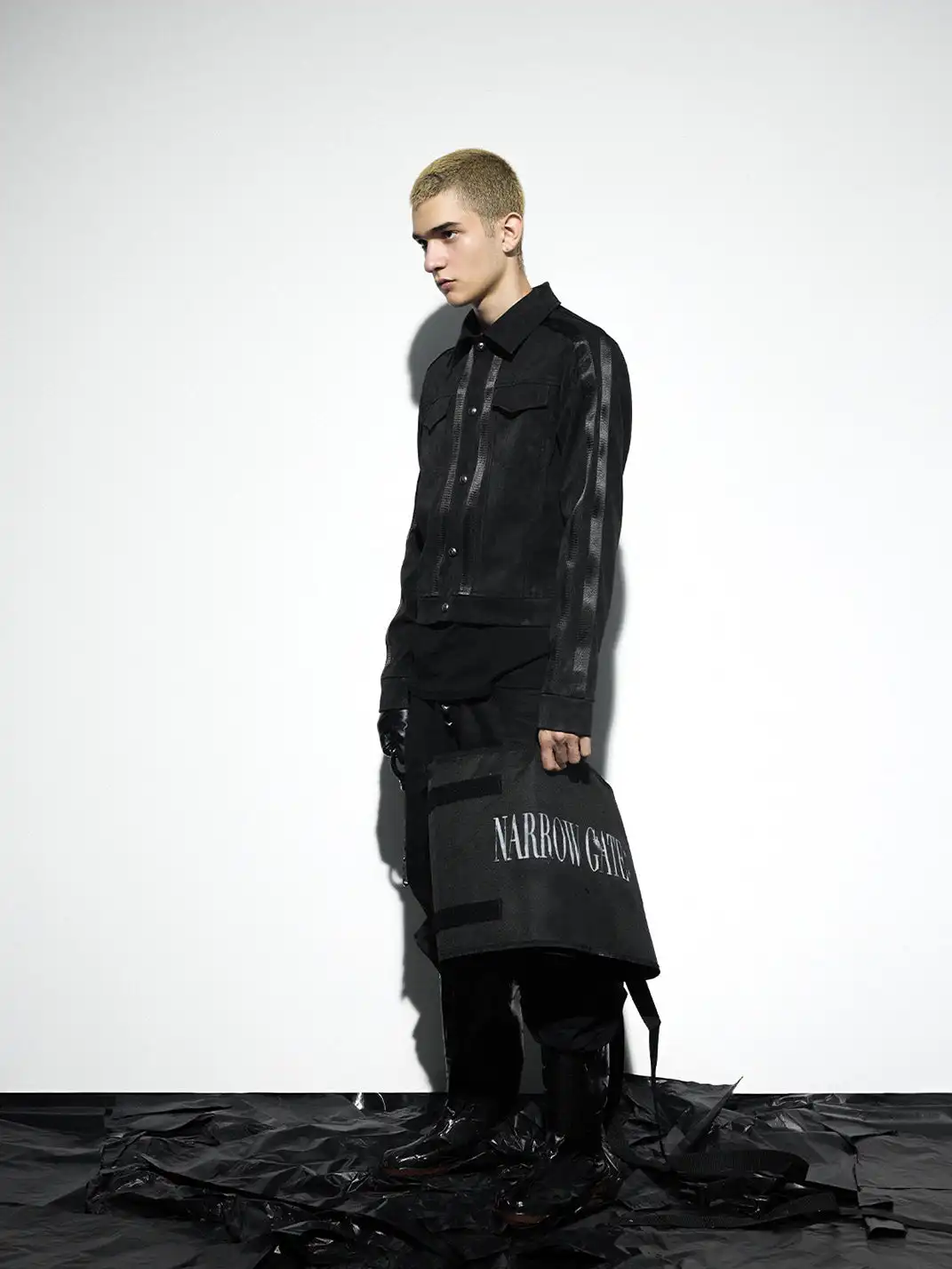 noEmosen | "Caged Bird" Veined Leather Jacket