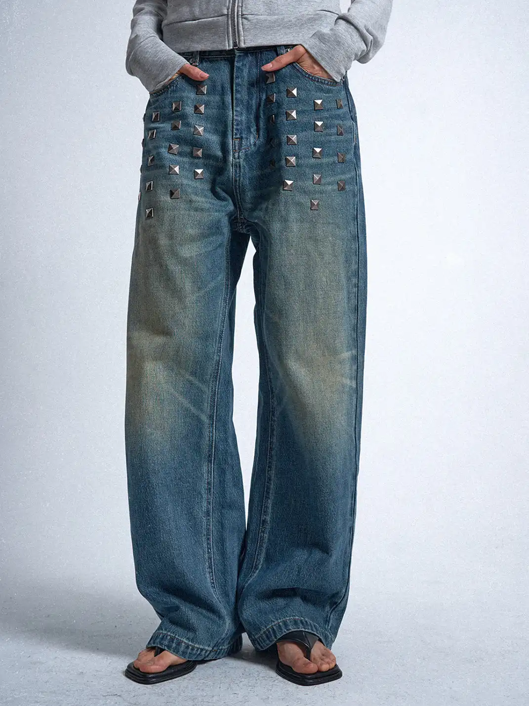 noEmosen | Straight-Leg Jeans With Square Studs