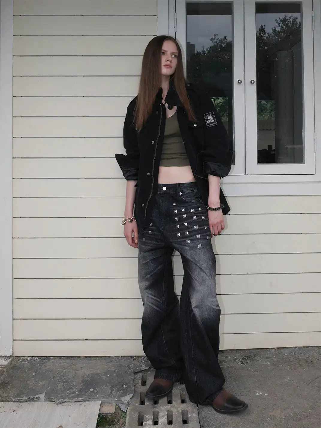 noEmosen | Straight-Leg Jeans With Square Studs