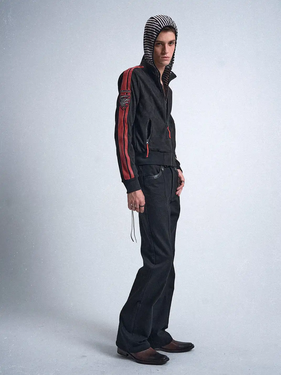 noEmosen | Patchwork Blood Wolf Embroidered Jacket