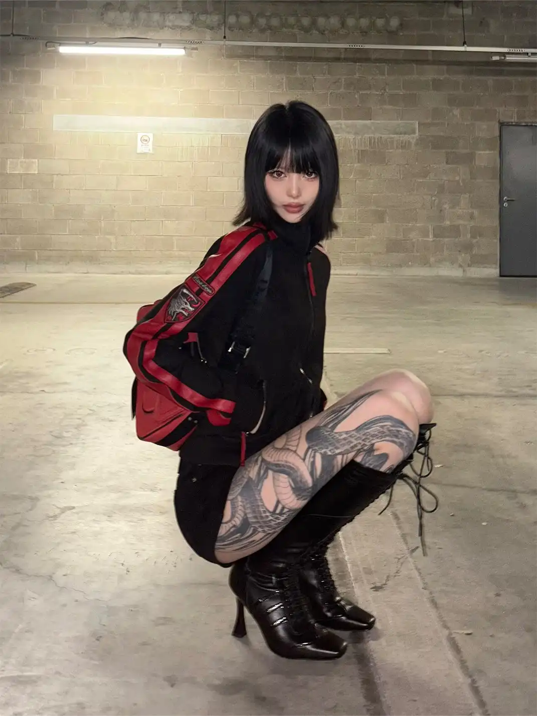 noEmosen | Patchwork Blood Wolf Embroidered Jacket