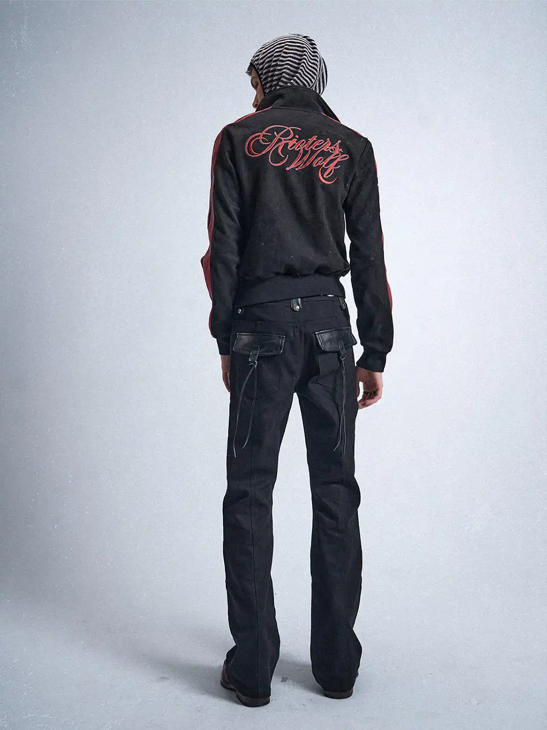 noEmosen | Patchwork Blood Wolf Embroidered Jacket